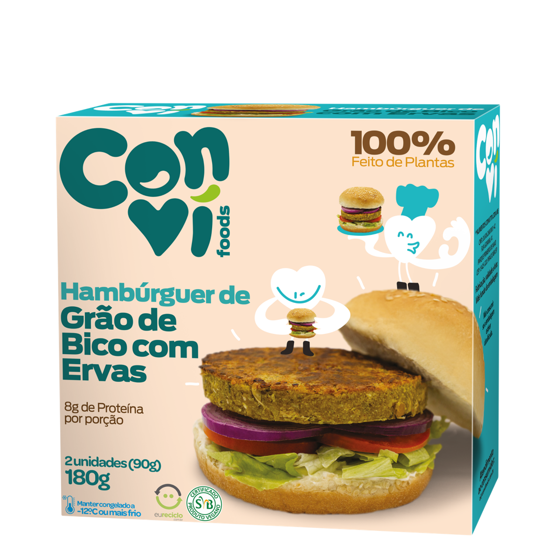 Hambúrguer Grão de Bico – 2un – Conví Foods