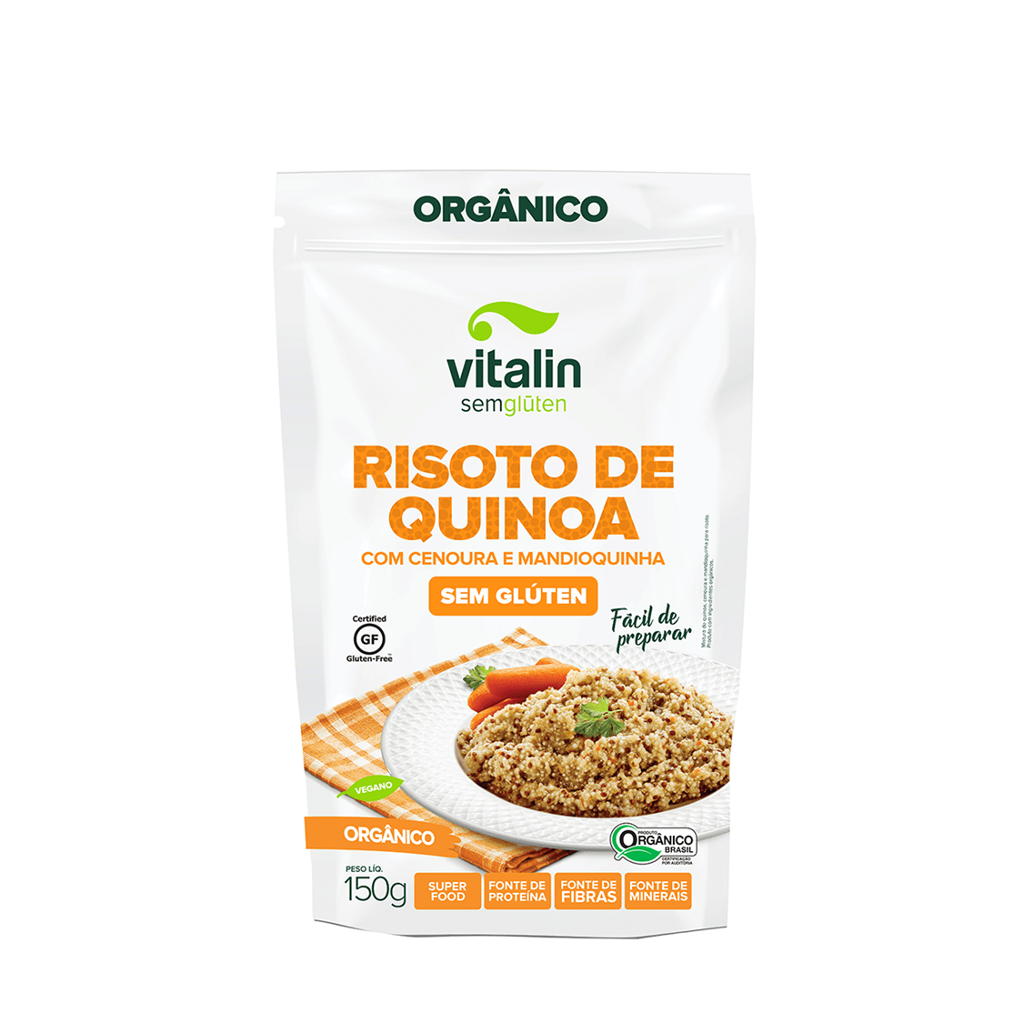 Risoto de Quinoa, Cenoura e Mandioquinha – 150g – Vitalin